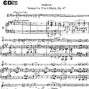小提琴谱 | Violin Sonata No.9 in A Major Op.47 小提琴 钢琴伴奏