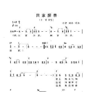 回家探亲_通俗唱法乐谱_词曲:颂今 小曾 颂今 小曾