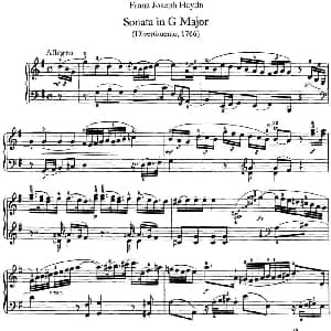 海顿 钢琴奏鸣曲 Hob XVI 6 Partita G major 钢琴谱 海顿