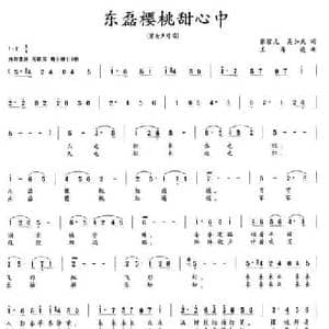 东磊樱桃甜心中_民歌简谱_词曲:张佑元 吴加庆 王寿德