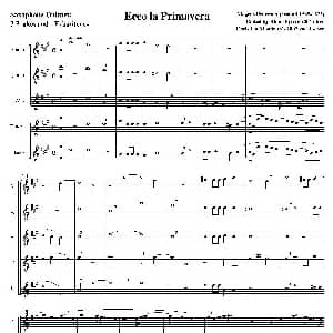 萨克斯谱 | Ecco La Primavera 五重奏