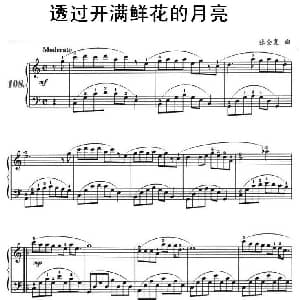透过开满鲜花的月亮 钢琴谱 张复全