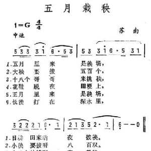 五月栽秧_民歌简谱