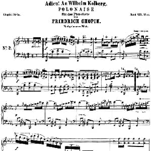 肖邦 波兰舞曲 Op.posth.P.1 No.5 降B大调 钢琴谱 肖邦