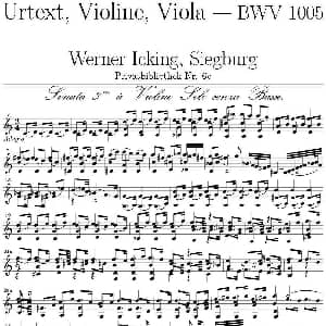 小提琴谱 | Bach Sonata BWV1005 无伴奏小提琴组曲 巴赫