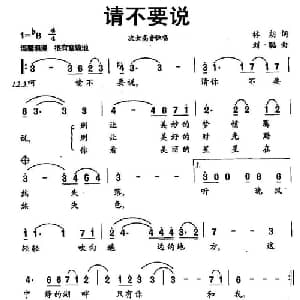 请不要说_美声唱法乐谱_词曲:林朗 刘聪