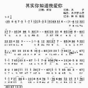 其实你知道我爱你_歌谱投稿_词曲:木子 木子