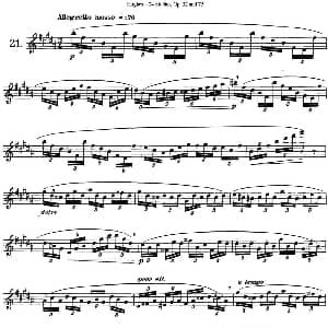 长笛曲谱 | 胡埃斯24首长笛练习曲Op.32 NO.21 胡埃斯