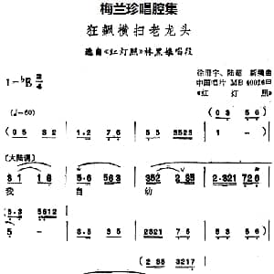 锡剧 梅兰珍唱腔集 狂飙横扫老龙头 选自 红灯照 林黑娘唱段