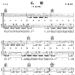 礼物 吉他谱 许巍 许巍