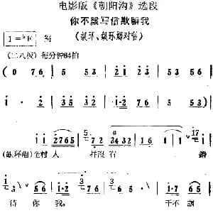 豫剧谱 | 你不该写信欺骗我 电影版 朝阳沟 选段 银环 银环妈对唱