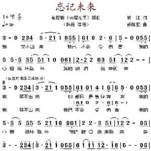 忘记未来_歌谱投稿_词曲:喻江 郝维亚