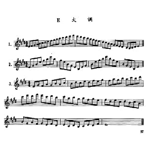 萨克斯谱 | E大调 #c小调 bA大调 f小调 半音阶及3首练习曲