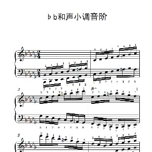 第九级22.♭b和声小调音阶 钢琴谱