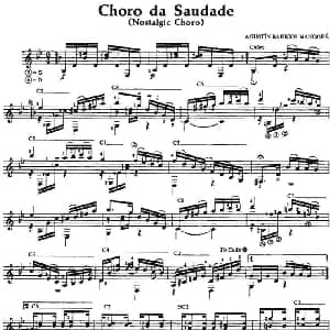 Choro da Saudade 吉他谱 奥古斯汀 巴里奥斯 曼戈雷 Agustin Barrios Mangore