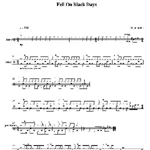 Fell On Black Days 鼓谱
