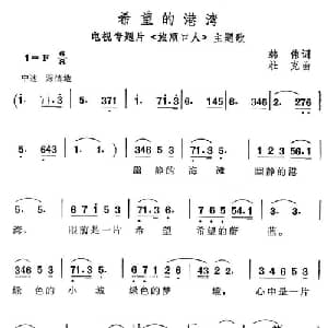 希望的港湾_美声唱法乐谱_词曲:韩伟 杜克