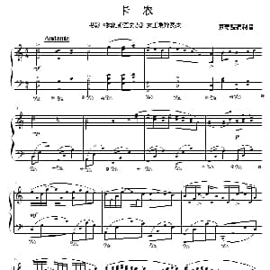 卡农—我的野蛮女友 钢琴谱