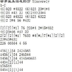 Sincerely_歌谱投稿_词曲:唐沢美帆 堀江晶太