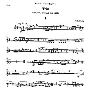 Trio 三重奏双簧管分谱 安德列 普列文 Andre Previn