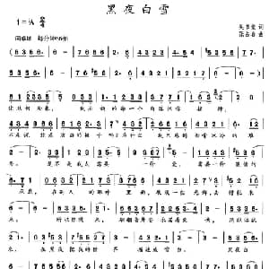 黑夜白雪_通俗唱法乐谱_词曲:吴书堂 张占春
