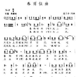 春雨似油_民歌简谱_词曲:高占全 高占全