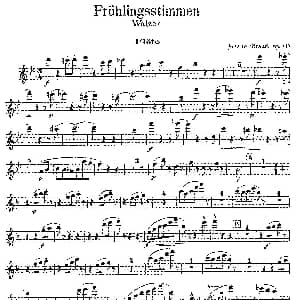 长笛曲谱 | 春之声圆舞曲 管弦乐合奏长笛分谱 小约翰 施特劳斯