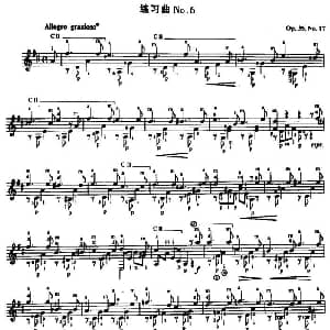 费尔南多 索尔 古典吉他练习曲 No.6 吉他谱 ​费尔南多 索尔 Fernando Sor 1778 1839