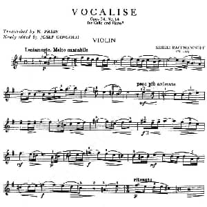 小提琴谱 | VOCALISE Op.34 No.14 版本一