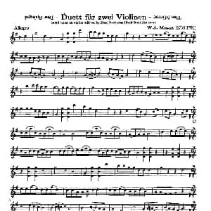 小提琴谱 | Duett fur zwei Violinen