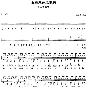 阳光总在风雨后 架子鼓 鼓谱 简谱 歌词 陈佳明 陈佳明