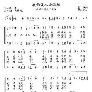 我的爱人去远航_歌曲简谱_词曲:晨枫 楚兴元