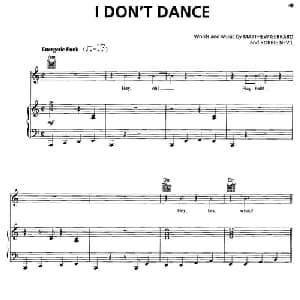 I Don't Dance 美国 _外国歌谱