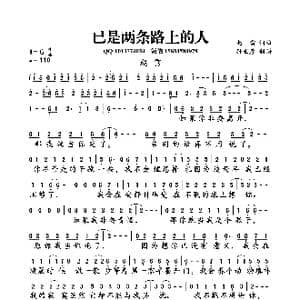 已是两条路上的人_歌曲简谱_词曲:赵雷 赵雷