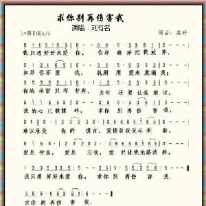 求你别再伤害我_通俗唱法乐谱_词曲:菜籽 菜籽