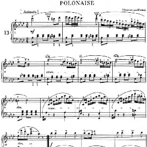 肖邦 波兰舞曲 Op.posth.P.1 No.2 降A大调 钢琴谱 肖邦