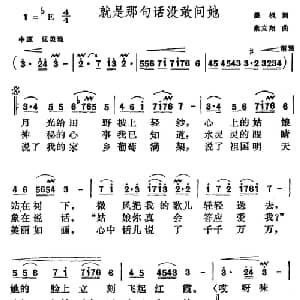 就是那句话没敢问她_美声唱法乐谱_词曲:晨枫 蔡克翔