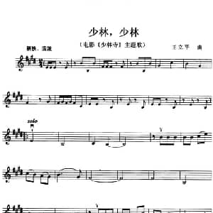 小提琴谱 | 少林 少林 电影 少林寺 主题歌 小提琴谱 王立平