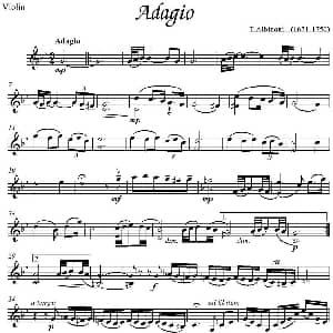 小提琴谱 | Adagio T.Albinoni作曲版 T.Albinoni