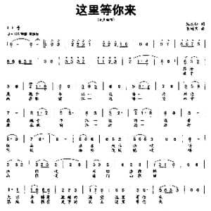 这里等你来_歌曲简谱_词曲:阮松云 朱顺宝
