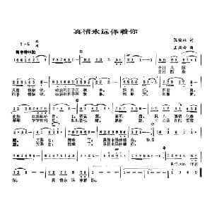 真情永远伴着你_通俗唱法乐谱_词曲:张俊以 孟庆云