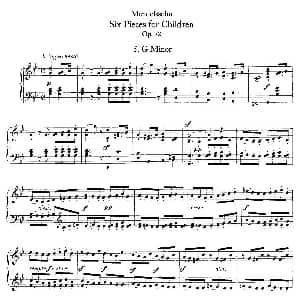 6 Pieces for Children Op.72 钢琴谱 菲利克斯 门德尔松 巴托尔迪