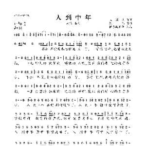 人到中年_歌曲简谱_词曲:玉镯儿 陈伟