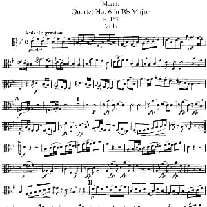 小提琴谱 | Mozart Quartet No.6 in Bb Major,K.159 Viola分谱