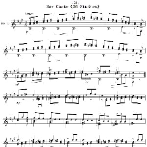 Sor Coste 26 Studies 吉他谱