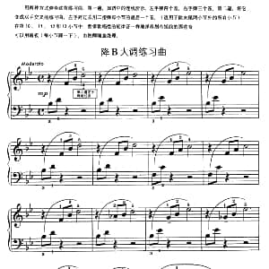 降B大调练习曲 钢琴谱