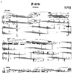 萨丽哈 钢琴谱 祝恒谦原曲 罗小平改编