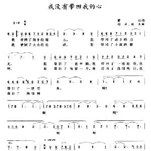 我没有带回我的心_美声唱法乐谱_词曲:瞿琮 刘庄 延生