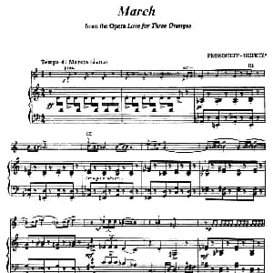 小提琴谱 | March 小提琴 钢琴伴奏 PROKOFIEFF HEIFETZ 普罗科菲耶夫 海菲茨