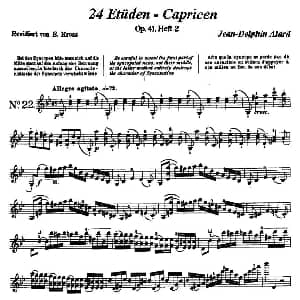 小提琴谱 | 让 德尔菲 阿拉尔 12首小提琴隨想练习曲之22